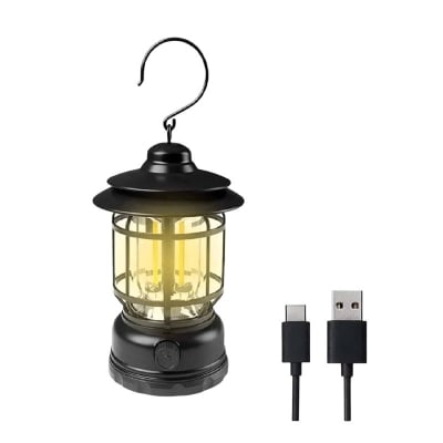 Picture of Retro USB Rechargeable Hanging Camping Lantern-Multicolor