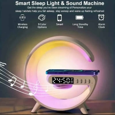 Picture of G3 Smart Light with Alarm Clock, Bluetooth Speaker & Wireless Charging-White