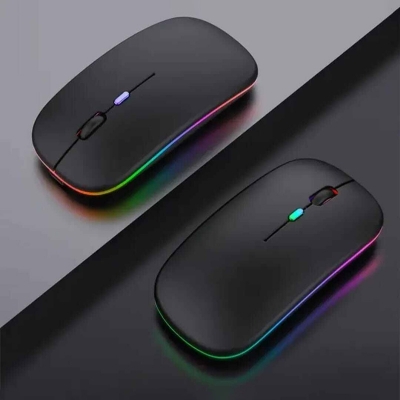 Picture of M2 Dual-Mode Bluetooth & 2.4G Rechargeable RGB Wireless Mouse-Black