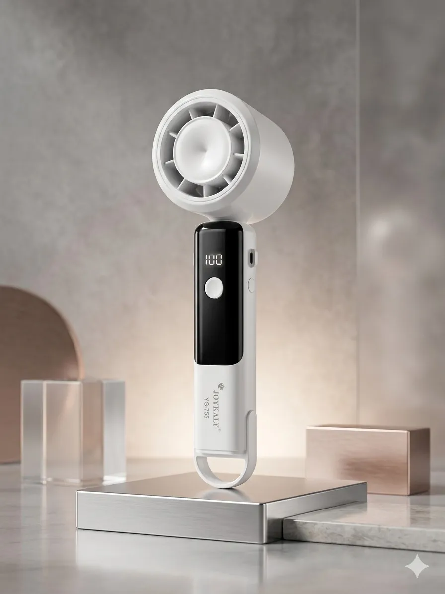 Picture of Joykaly Portable Handheld Fan Rechargeable (Model: YG-755) Mini Cooling Fan with Powerful Airflow