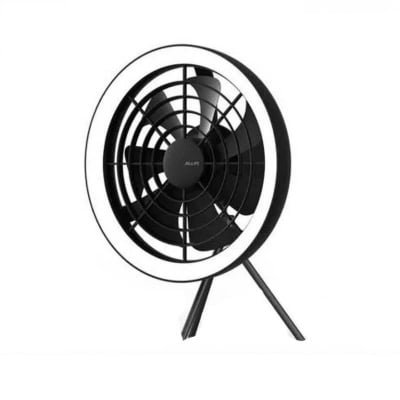 Picture of JISULIFE FA17 Rechargeable Fan with LED Light and Table Tripod-Black