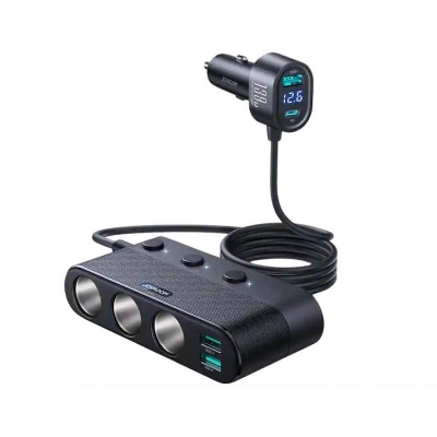 Picture of Joyroom JR-CCL01 139W 7 in 1 Cigarette Lighter Splitter Car Charger-Black