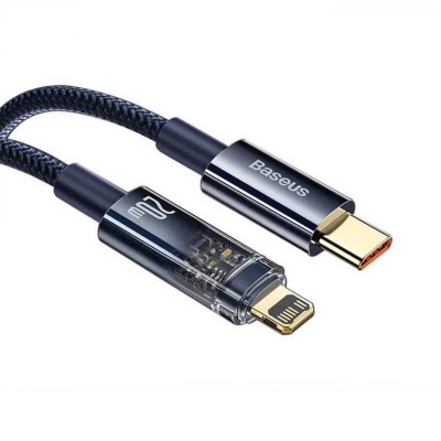 Picture of Baseus 20W Explorer Series Auto Power-Off Type-C to iPhone Fast Charging Data Cable-Black