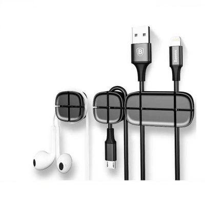 Picture of Baseus Cable Organizer Magnetic Cable Management USB Cables Holder Silicione Flexible Desktop Clips-Black
