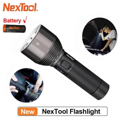 Picture of Xiaomi Youpin NexTool Rechargeable Flashlight 2000lm 380m 5 Modes IPX7 Waterproof LED Torch Light-Black
