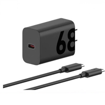 Picture of Motorola TurboPower 68W USB-C GaN Wall Charger with 6.5A Cable-Black