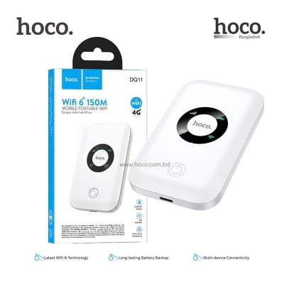 Picture of Hoco DQ11 4G Pocket Router WiFi 6 | 12-Hour Backup | Supports All BD SIM-White