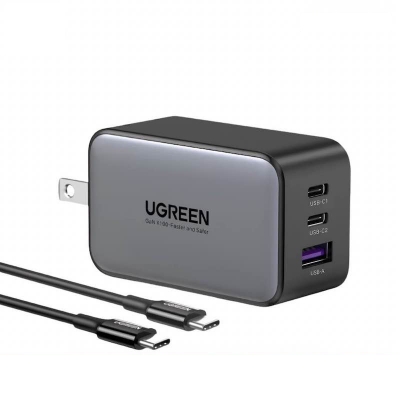 Picture of UGREEN 65W USB C 3 Ports Charger with Type-C Cable-Black