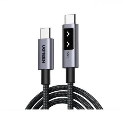 Picture of UGREEN Uno 100W USB-C to USB-C Cable with LED Display-Black