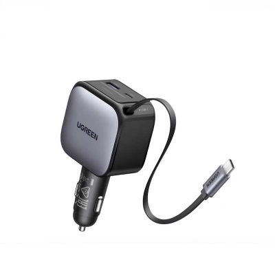 Picture of UGREEN EC603 90W Retractable Car Charger With Retractable Cable-60W Black