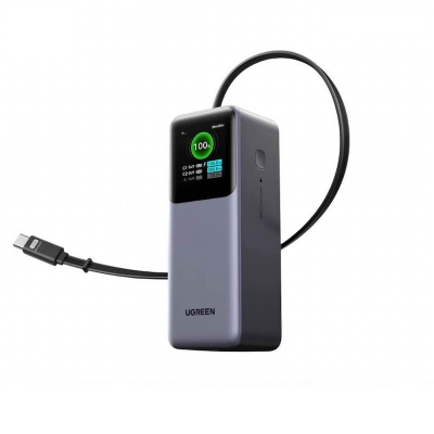 Picture of UGREEN Nexode Power Bank 20000mAh 165W with Built-in USB C Cable Laptop Travel Portable Charger-Black