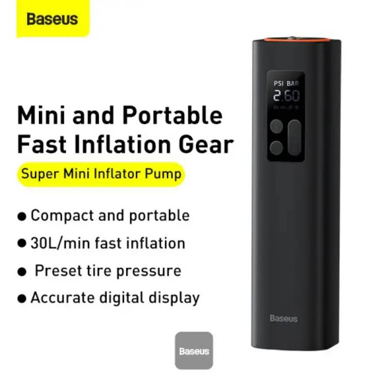 Picture of Baseus Mini Car Air Compressor 12V 150PSI Portable Car Tire Inflator Smart Digital Inflatable Pump For Car Bicycle Boat Air Pump