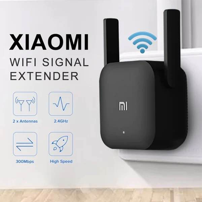 Picture of Xiaomi Mi Pro 300M 2.4G WiFi Amplifier with 2 Antenna-Black