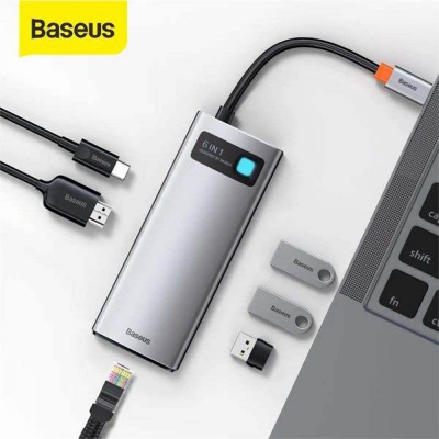 Picture of Baseus Metal Gleam Series 8-in-1 Multifunctional Type-C HUB-Silver