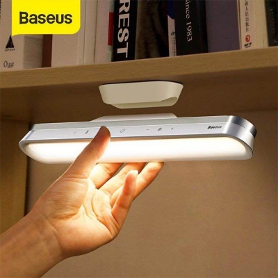 Picture of Baseus Magnetic Table Lamp Hanging Wireless Touch LED Desk Lamp Home Cabinet Study Reading Lamp Stepless Dimming USB Night Light-Silver