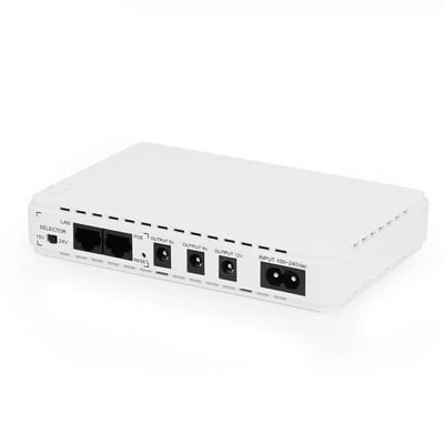 Picture of SKE POE 432P Mini DC UPS 25Watt 5v 9v 12v & PoE support 15/24v (10400MAH UPDATE VERSION-White