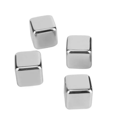 Picture of Circle Joy Stainless Steel Ice Cubes 4 Pices-White