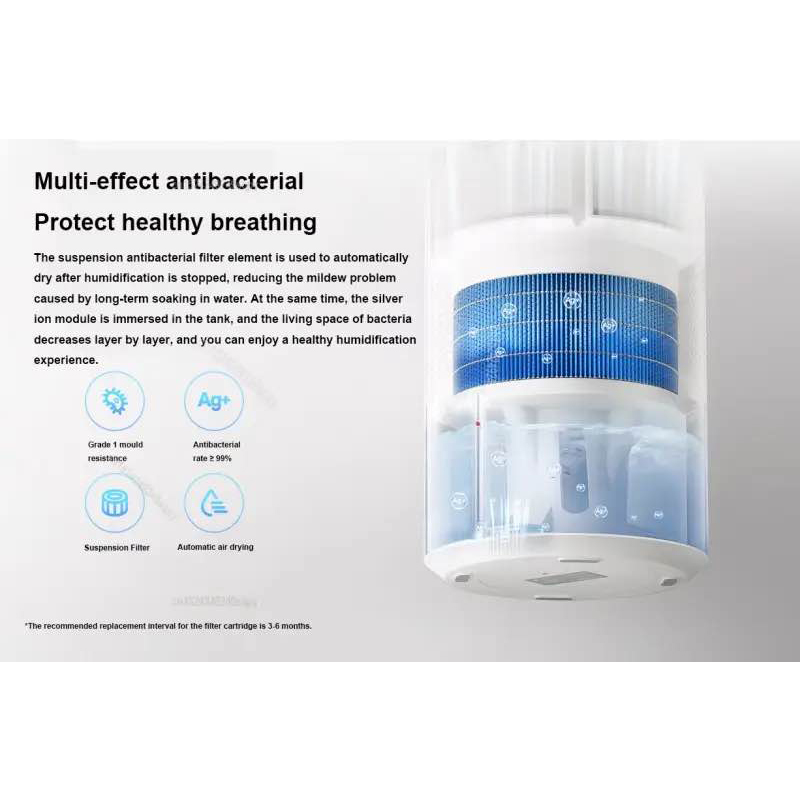 Picture of Xiaomi Mijia Fogless Air Humidifier 3 Work with Mi Home APP 4L-White