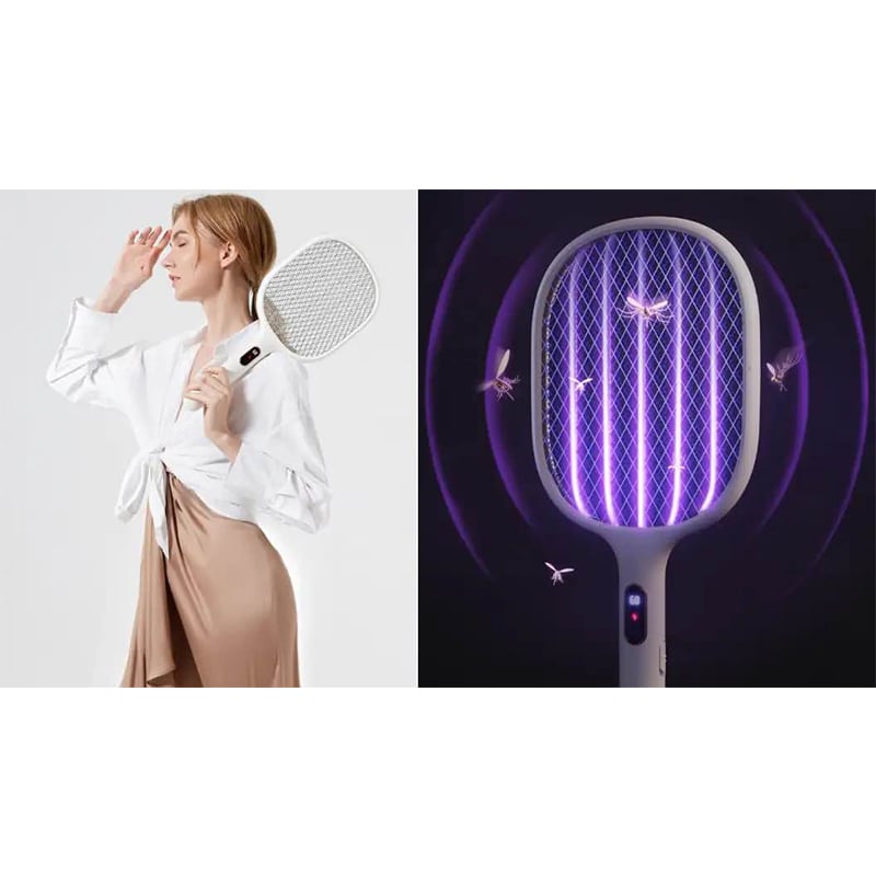 Picture of Xiaomi S1 Qualitell Smart Digital Display Electric Mosquito Swatter 2in1 Portable Type-C Charging Wall-mounted Mosquito Killer-White