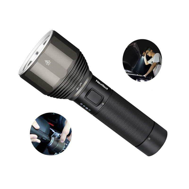 Picture of Xiaomi Youpin NexTool Rechargeable Flashlight 2000lm 380m 5 Modes IPX7 Waterproof LED Torch Light-Black