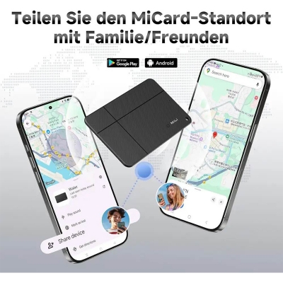 Picture of MiLi MiCard Duo Smart Wireless Rechargeable Card Bluetooth Item Finder (iOS or Android Compatible)-Black