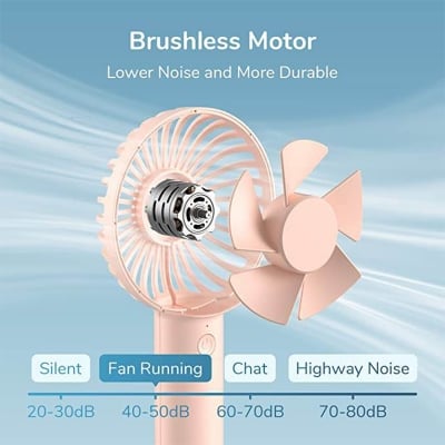 Picture of JISULIFE FA21 Handheld Fan Portable Small Fan with 3 Speeds-White
