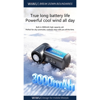 Picture of WiWU FS018 Ice Core Mini Handheld High-speed Fan-Silver