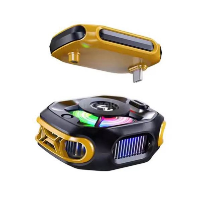 Picture of MEMO CX12 Mobile Phone Cooler Radiator with Digital Display and Battery-Yellow