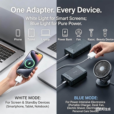 Picture of Smart Auto Stop Full Charging Adapter Overcharge Protection – AI Powered Auto Eject USB-C for Smartphone,Laptop Tablet-White