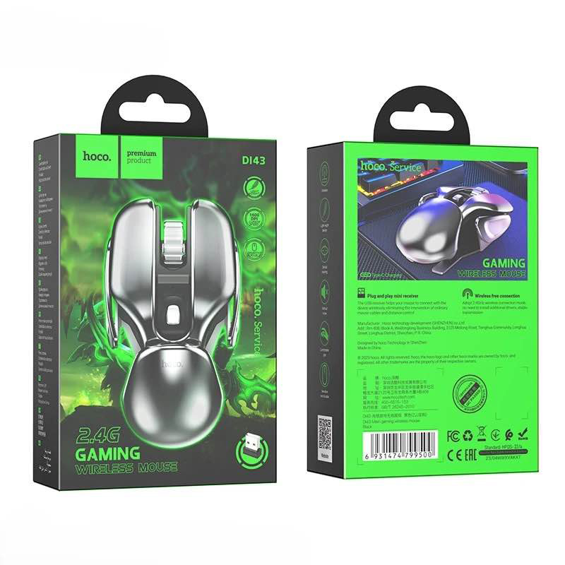 Picture of Hoco DI43 Robot 2.4G Gaming Wireless Mouse-Silver