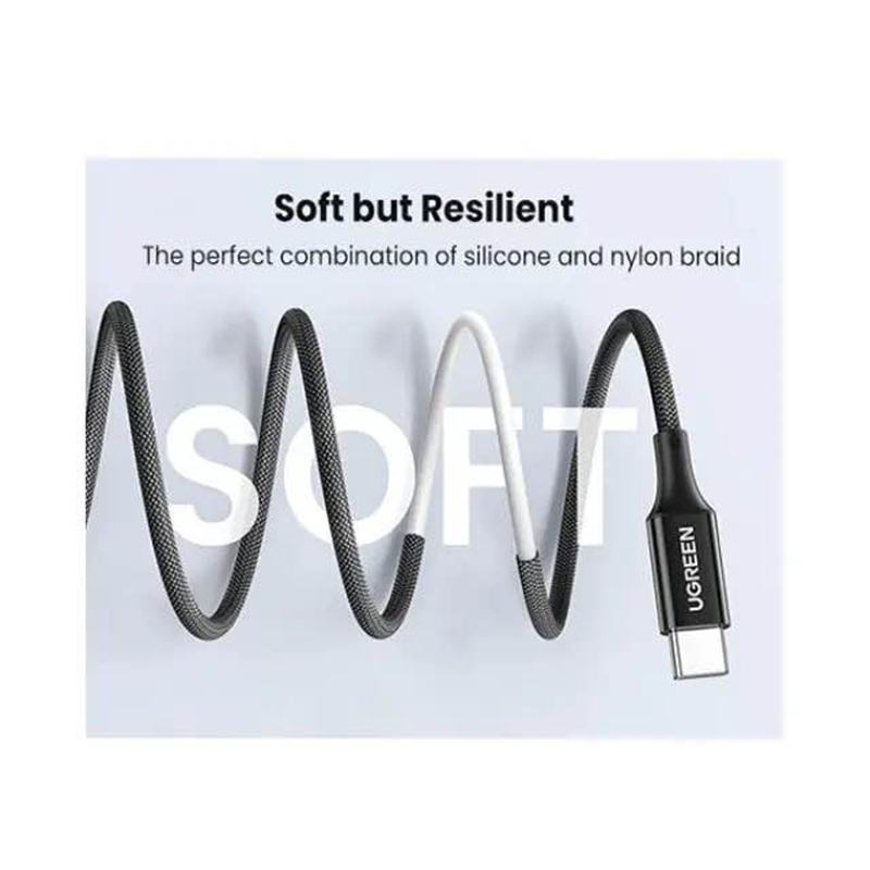 Picture of UGREEN US557 (15275) USB-C Silicone Fast Charging Cable - 1M-Black