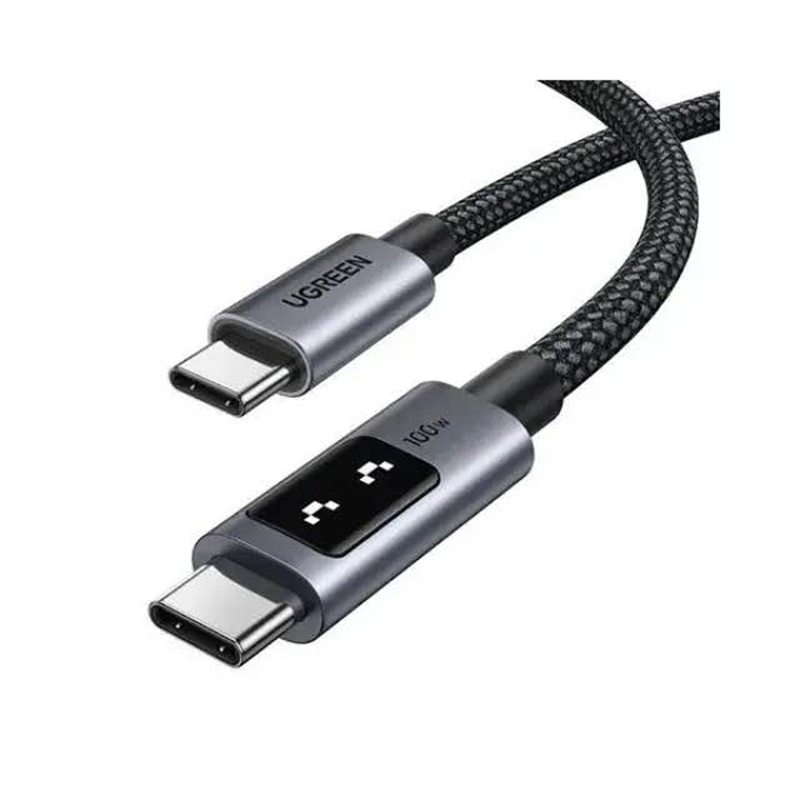 Picture of UGREEN Uno 100W USB-C to USB-C Cable with LED Display-Black