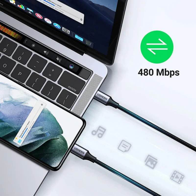 Picture of UGREEN US261 USB Type-C to Type-C Charging & Data Cable – 50150-Black