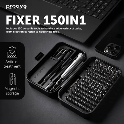 Picture of Proove Fixer 150-in-1 Screwdriver Tool Kit Set-Black