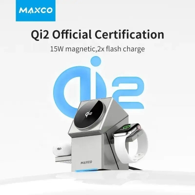 Picture of MAXCO Geometry Qi2 3in1 MagSafe Wireless Charger MW11-White