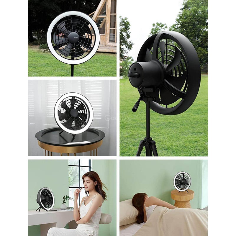 Picture of JISULIFE FA17 Outdoor LED Ceiling Fan With Long Tripod Stand-Black