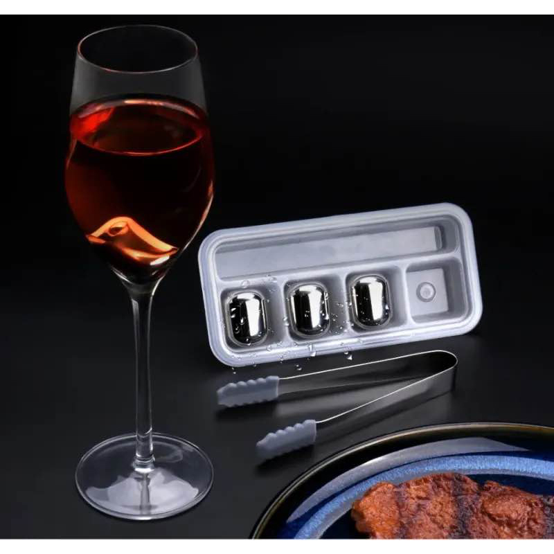 Picture of Circle Joy Stainless Steel Ice Cubes 4 Pices-White