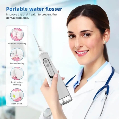 Picture of Xiaomi Oral Irrigator Rechargeable Water Flosser Portable Dental Water Jet Cleaner-White