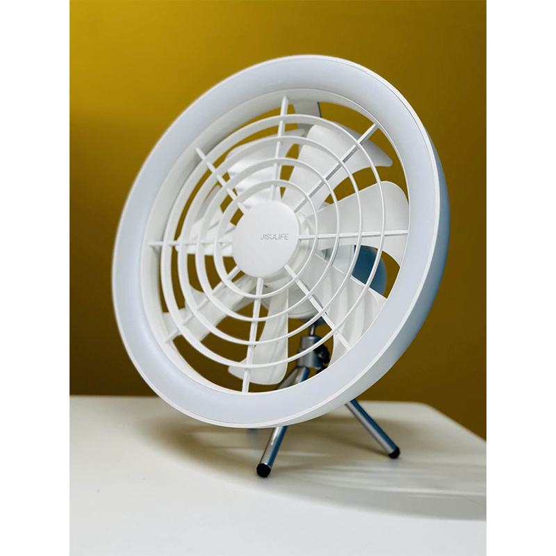 Picture of JISULIFE FA17 Rechargeable Fan with LED Light and Table Tripod-Black