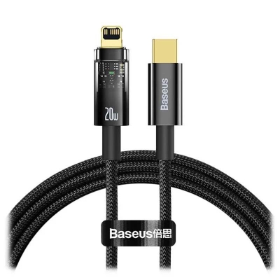 Picture of Baseus 20W Explorer Series Auto Power-Off Type-C to iPhone Fast Charging Data Cable-Black