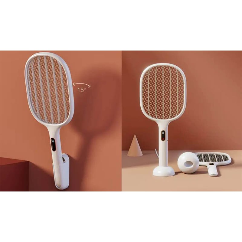 Picture of Xiaomi S1 Qualitell Smart Digital Display Electric Mosquito Swatter 2in1 Portable Type-C Charging Wall-mounted Mosquito Killer-White