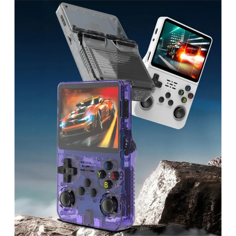 Picture of R36S Retro Game Console 64GB 21000+ Games Linux and PSP Gaminig System 3.5 Inch IPS Screen Portable Pocket Game Player for Kids B Easy to Use-Black