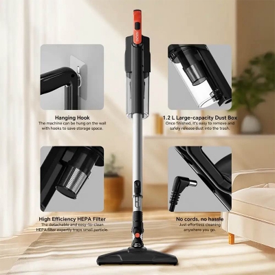 Picture of Enchen V3 Plus Cordless 2-in-1 Handheld Vacuum Cleaner 10KPa by TECH WORLD-Black