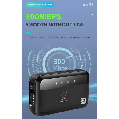 Picture of OLAX M100 WiFi-6 10000mAh 4G 5G Pocket Router-Black