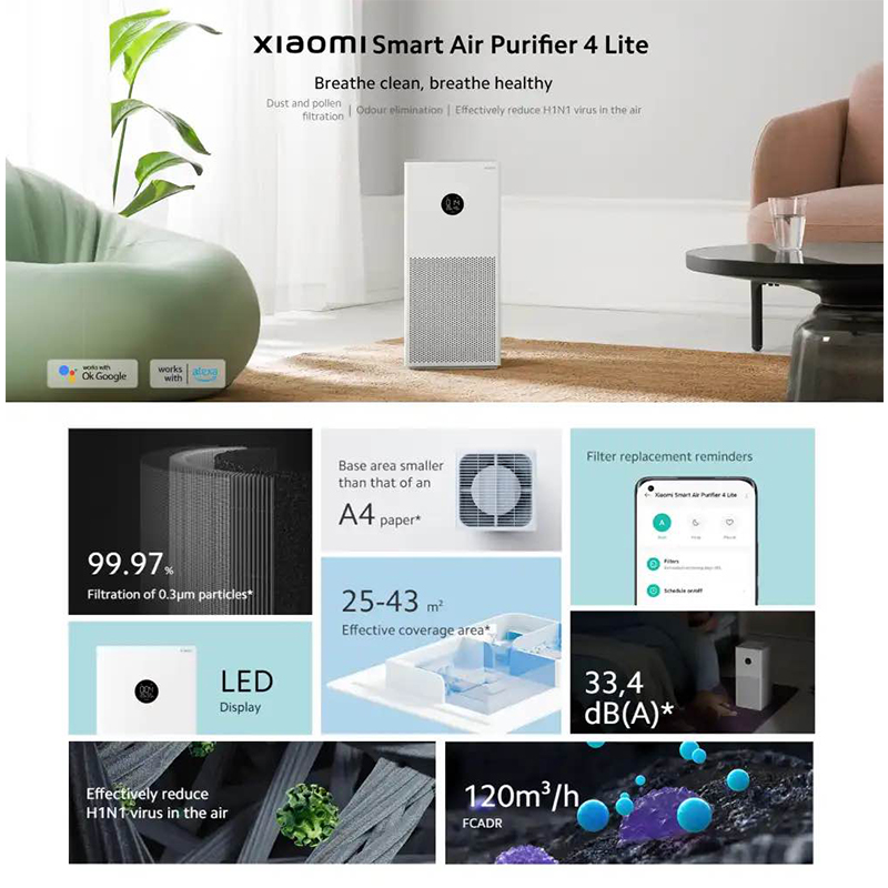 Picture of Xiaomi Smart Air Purifier 4 Lite with Google Assistant