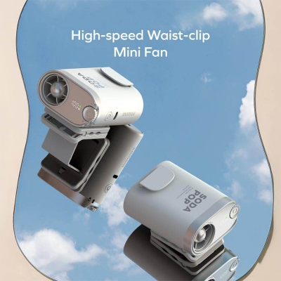 Picture of Momax 1° Go Clip IF23W Mini Fan 40,000 RPM High-Speed Cooling Fan | 3000mAh Rechargeable Clip-On-White