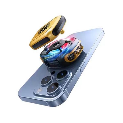 Picture of MEMO CX12 Mobile Phone Cooler Radiator with Digital Display and Battery-Yellow