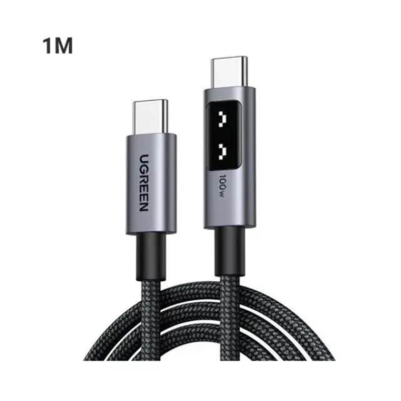 Picture of UGREEN Uno 100W USB-C to USB-C Cable with LED Display-Black