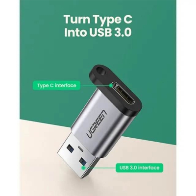 Picture of UGREEN US276 (35000) USB-A 3.0 to USB-C 3.1 Adapter-Black