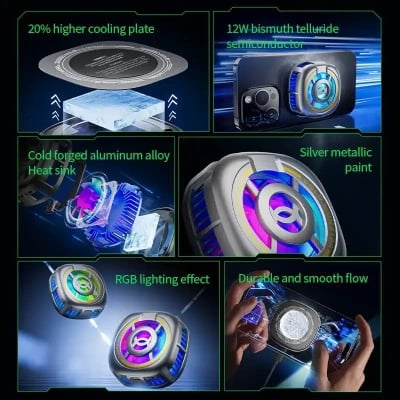 Picture of PLEXTONE EX2 Ultra RGB Magnetic Radiator Phone Cooler-Black